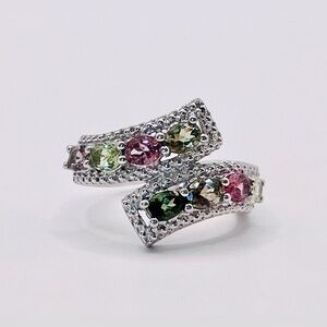 1.00 CT Natural Tourmaline Oval Cut Silver Ring